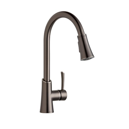 Elkay Gourmet Single Hole Kitchen Faucet With Pull-Down Spray And Forward Only Lever Handle Antique Steel LKGT3031AS